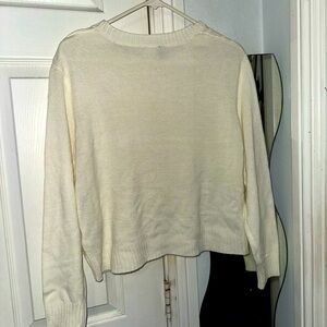 H&M Cream Crew Neck Sweater Soft Knit Casual